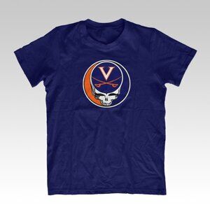 Grateful Dead University of Virginia UVA Cavaliers Wahoo's t-shirt Navy